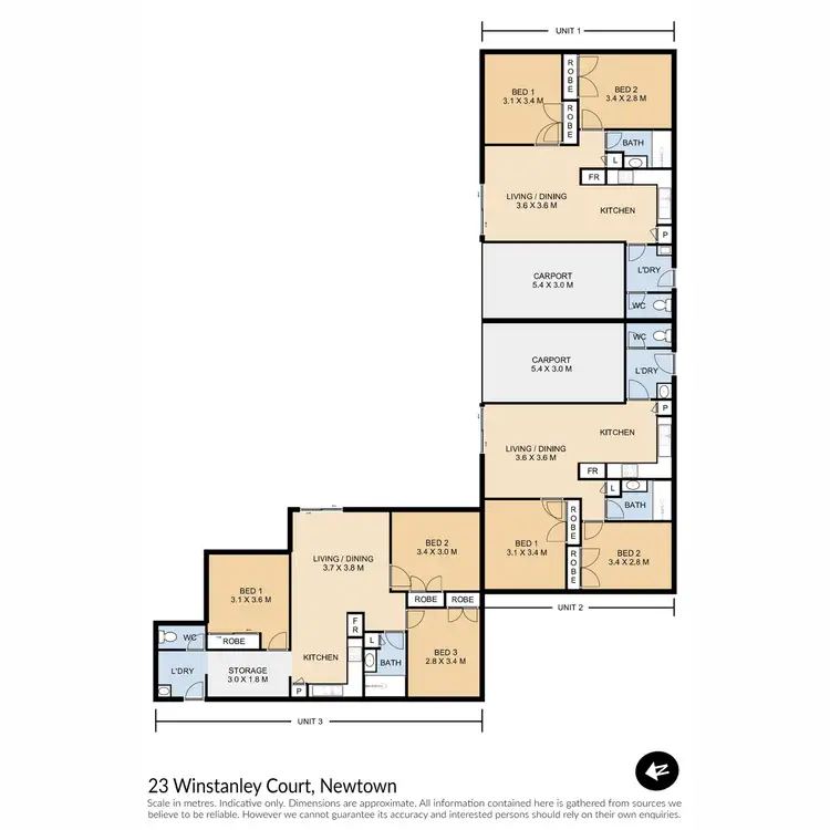 Floorplan of Homely block of units listing, 23 Winstanley Court, Newtown QLD 4350