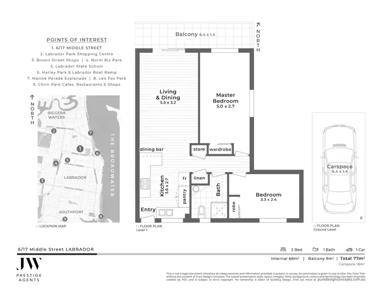 Floorplan of Homely apartment listing, 6/17 Middle Street, Labrador QLD 4215