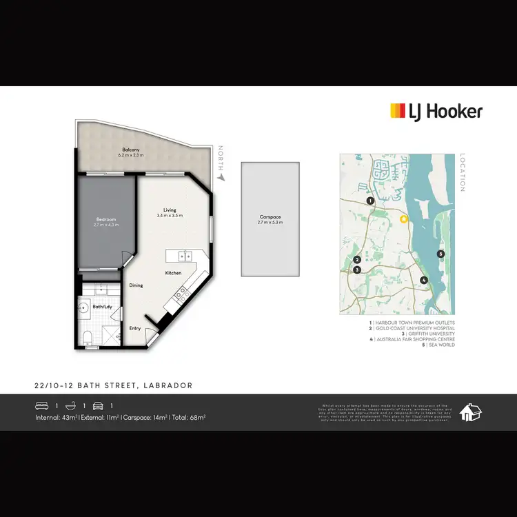 Floorplan of Homely unit listing, 22/10-12 Bath Street, Labrador QLD 4215