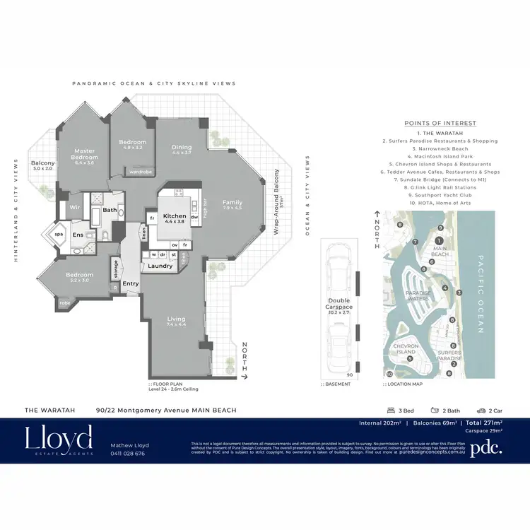 Floorplan of Homely apartment listing, 90/22 Montgomery Avenue, Main Beach QLD 4217
