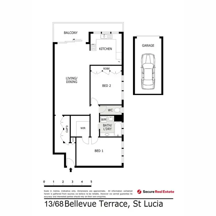 Floorplan of Homely unit listing, 13/68 Bellevue Terrace, St Lucia QLD 4067