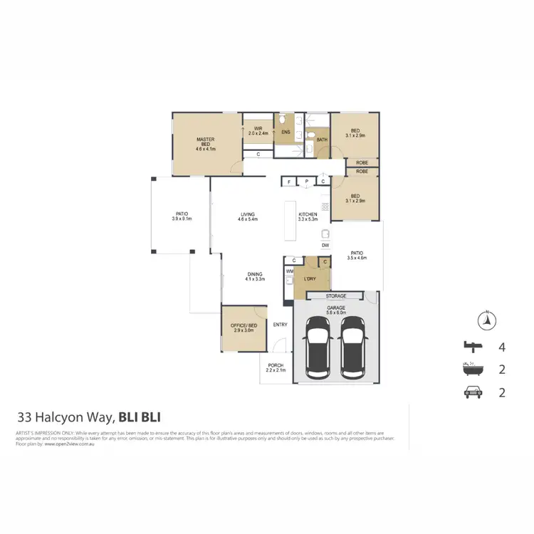 Floorplan of Homely house listing, 33/1 Halcyon Way, Bli Bli QLD 4560