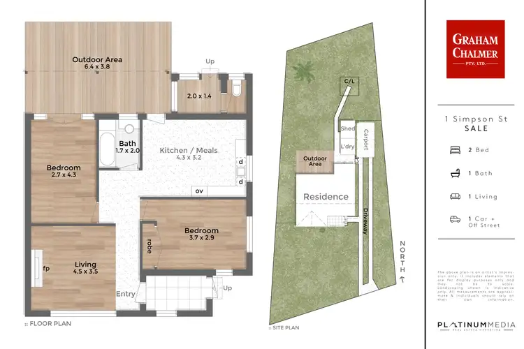 Floorplan of Homely house listing, 1 Simpson Street, Sale VIC 3850