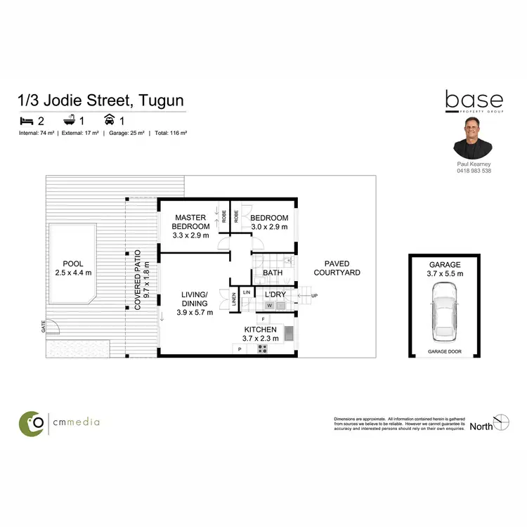 Floorplan of Homely semi-detached listing, 1/3 Jodie Street, Tugun QLD 4224