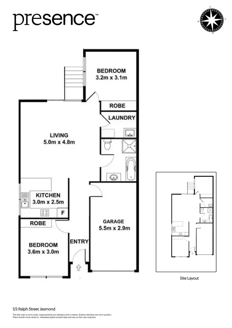 Floorplan of Homely unit listing, 1/3 Ralph Street, Jesmond NSW 2299