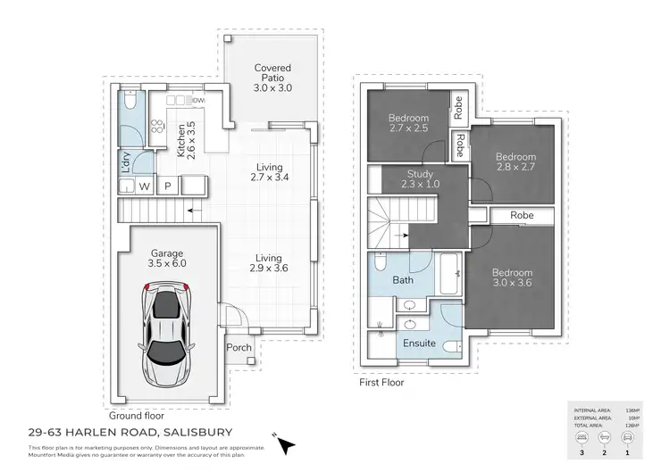 Floorplan of Homely townhouse listing, 29/63 Harlen Road, Salisbury QLD 4107