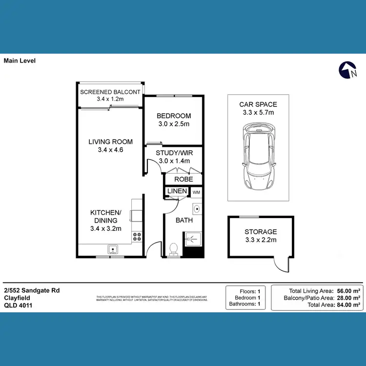 Floorplan of Homely unit listing, 2/552 Sandgate Road, Clayfield QLD 4011