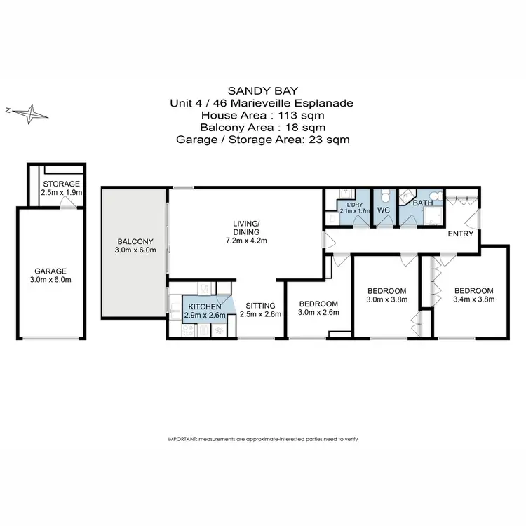 Floorplan of Homely apartment listing, 4/46 Marieville Esplanade, Sandy Bay TAS 7005