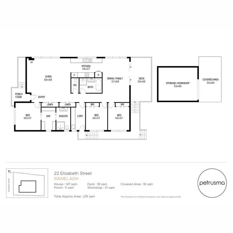 Floorplan of Homely house listing, 22 Elizabeth Street, Ranelagh TAS 7109