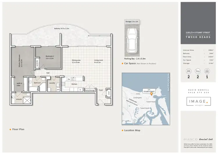 Floorplan of Homely unit listing, 1101/2-4 Stuart Street, Tweed Heads NSW 2485