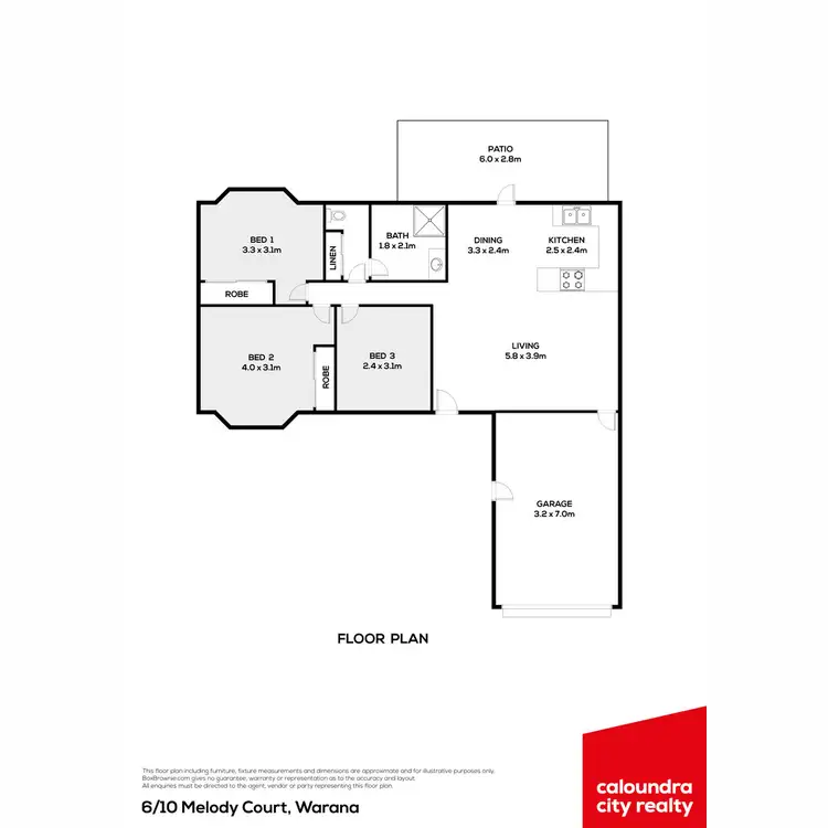 Floorplan of Homely villa listing, 6/10 Melody Court, Warana QLD 4575