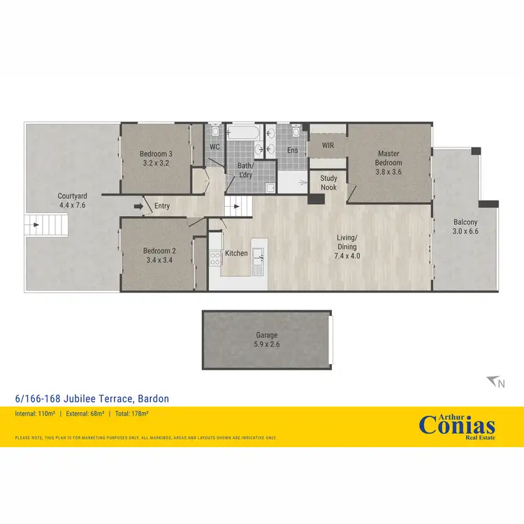 Floorplan of Homely townhouse listing, 6/166 Jubilee Terrace, Bardon QLD 4065