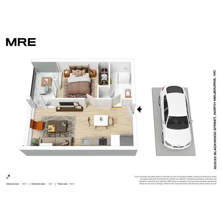 Floorplan of Homely apartment listing, 603/33 Blackwood Street, North Melbourne VIC 3051
