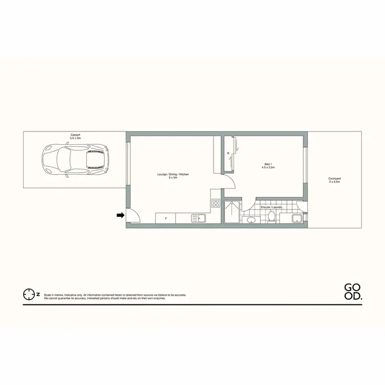 Floorplan of Homely unit listing, 2/1a Fanny Street, Newtown QLD 4350