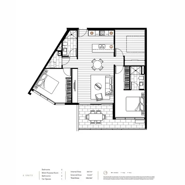 Floorplan of Homely apartment listing, 707/266 Stanhill Drive, Chevron Island QLD 4217
