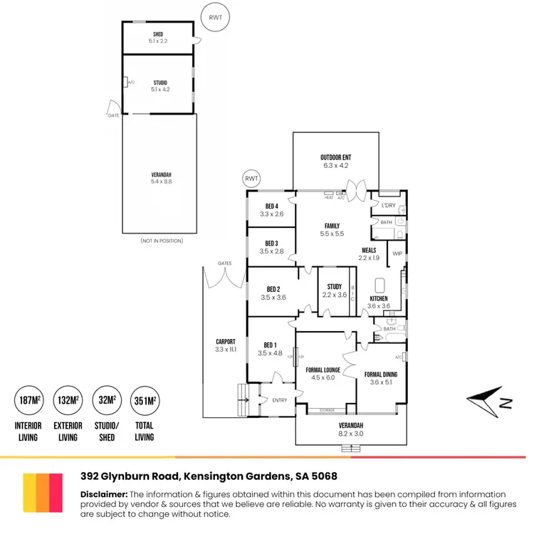 Floorplan of Homely house listing, 392 Glynburn Road, Kensington Gardens SA 5068