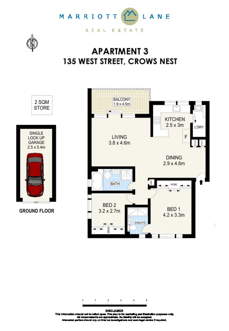 Floorplan of Homely unit listing, 3/135 West Street, Crows Nest NSW 2065
