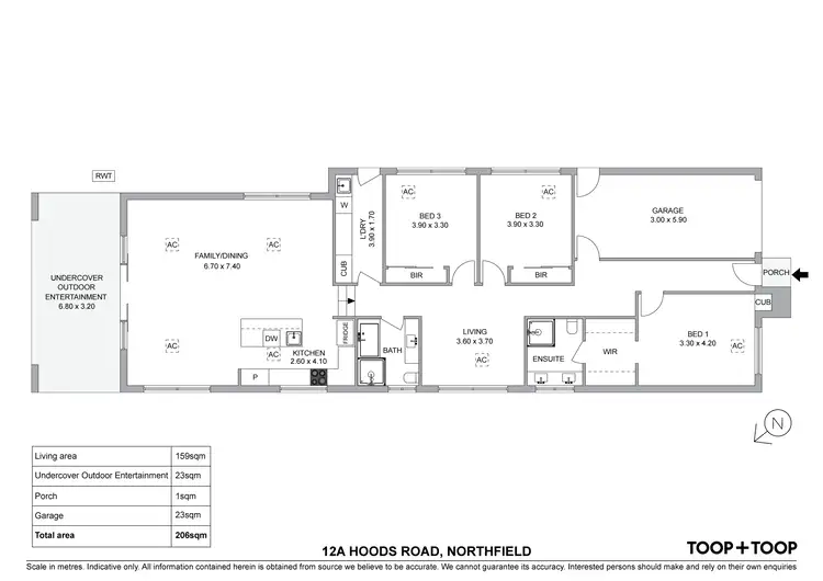 Floorplan of Homely house listing, 12A Hoods Road, Northfield SA 5085