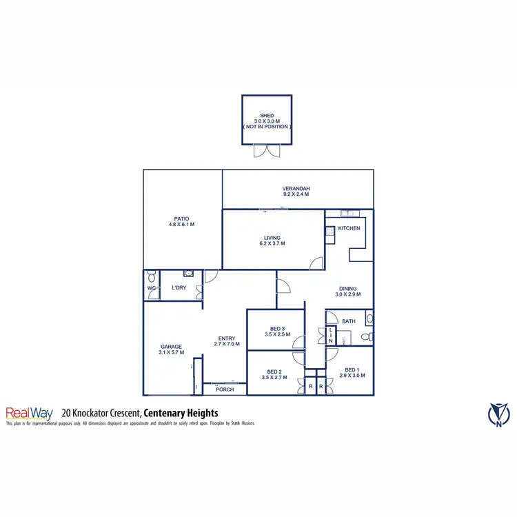 Floorplan of Homely house listing, 20 Knockator Crescent, Centenary Heights QLD 4350
