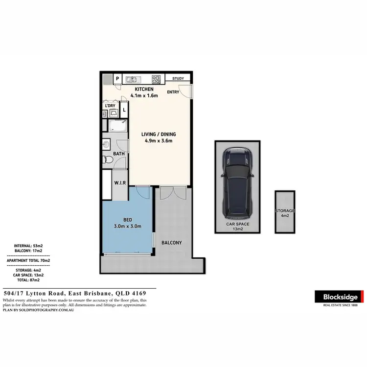 Floorplan of Homely apartment listing, 504/17 Lytton Road, East Brisbane QLD 4169