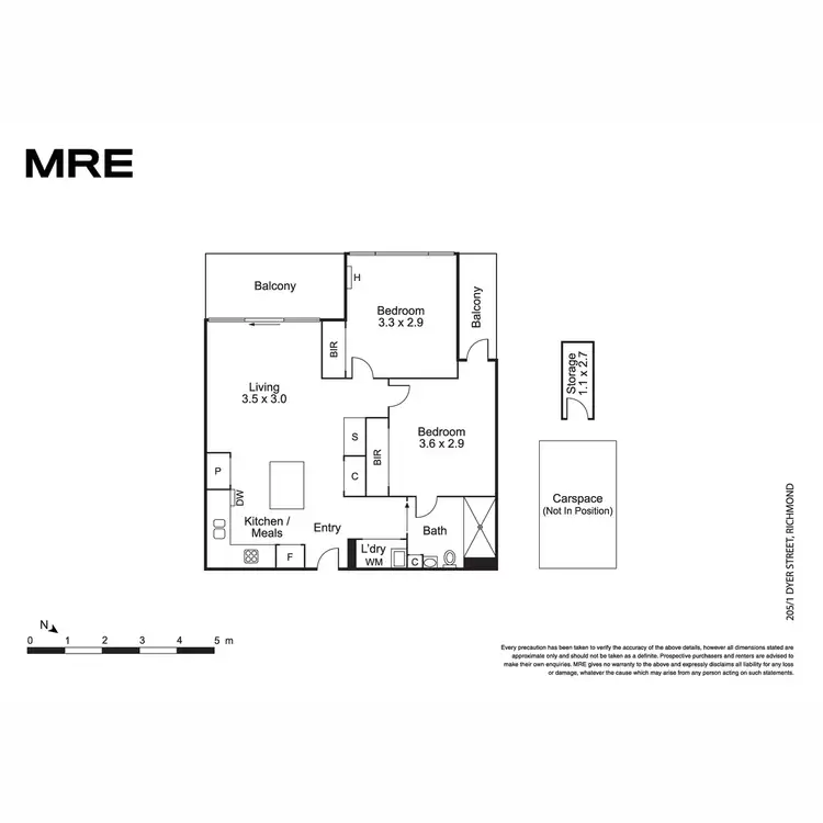 Floorplan of Homely apartment listing, 205/1 Dyer Street, Richmond VIC 3121