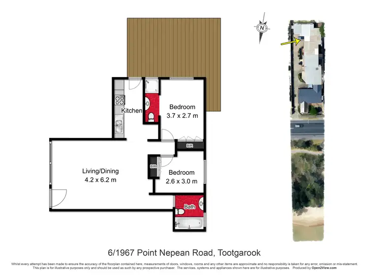 Floorplan of Homely unit listing, 6/1967 Point Nepean Road, Tootgarook VIC 3941