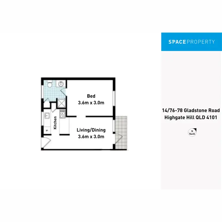 Floorplan of Homely apartment listing, 14/76-78 Gladstone Road, Highgate Hill QLD 4101