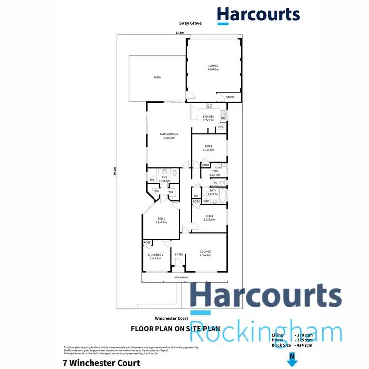 Floorplan of Homely house listing, 7 Winchester Court, Wellard WA 6170
