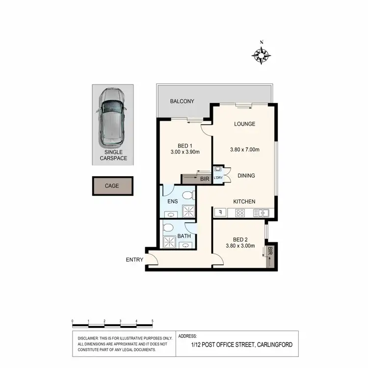 Floorplan of Homely apartment listing, 1/12-12A Post Office Street, Carlingford NSW 2118