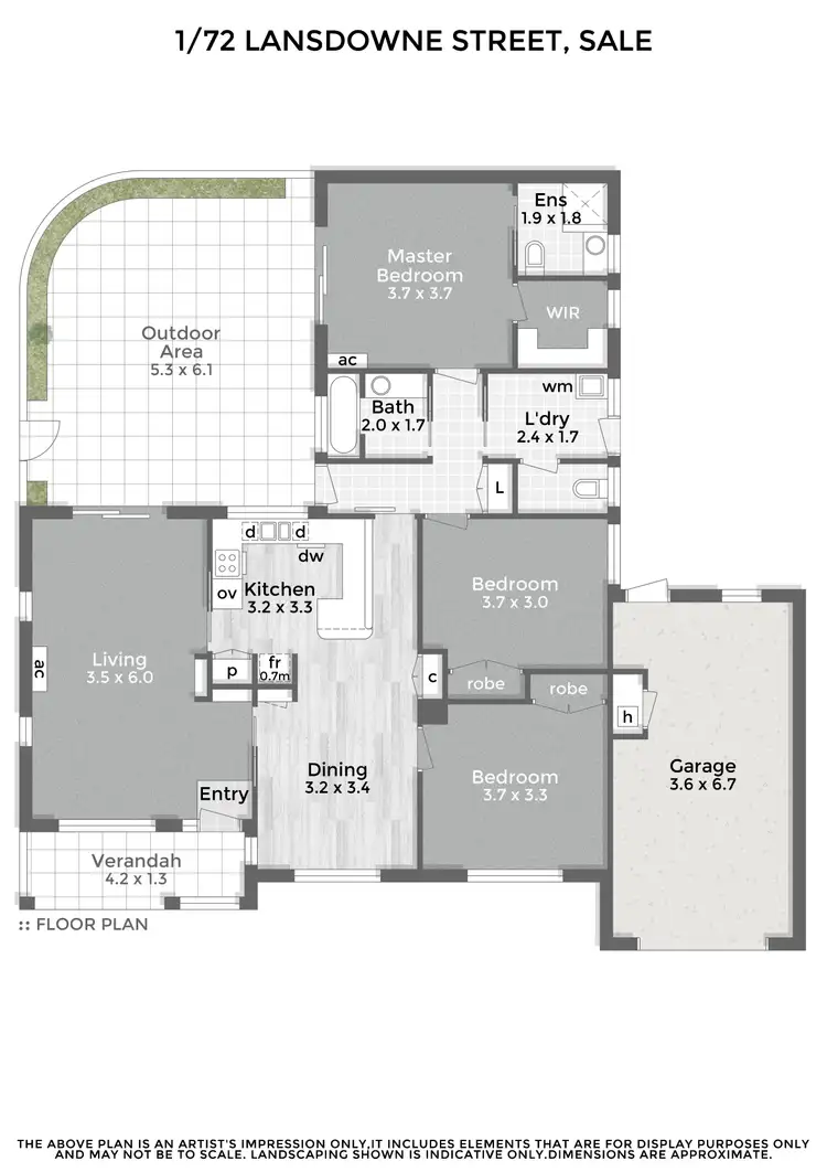 Floorplan of Homely unit listing, 1/72 Lansdowne Street, Sale VIC 3850