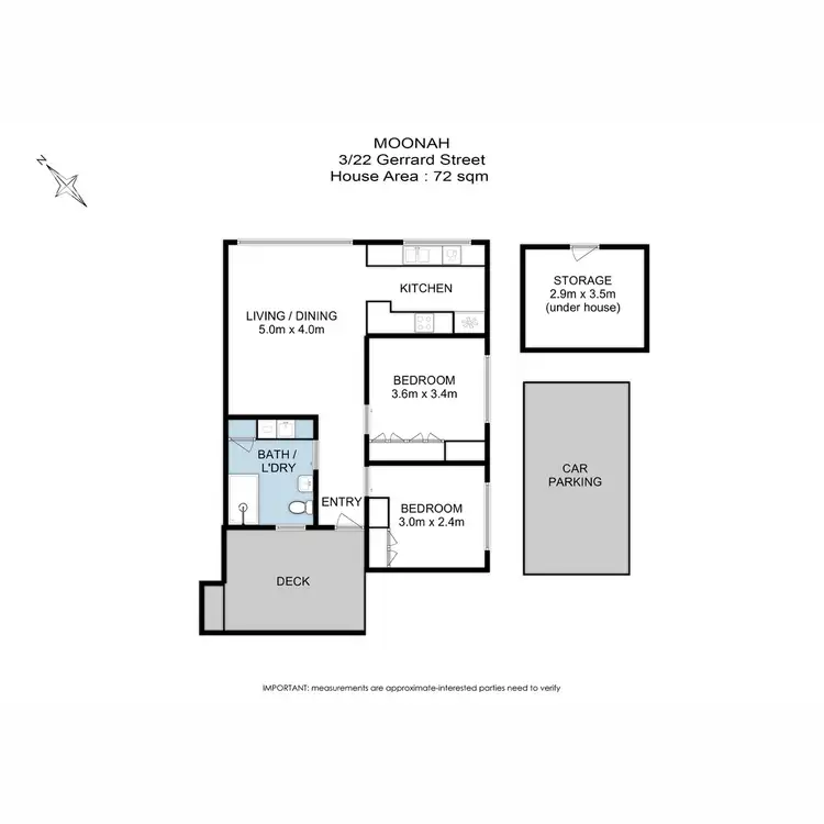 Floorplan of Homely unit listing, 3/22 Gerrard Street, Moonah TAS 7009