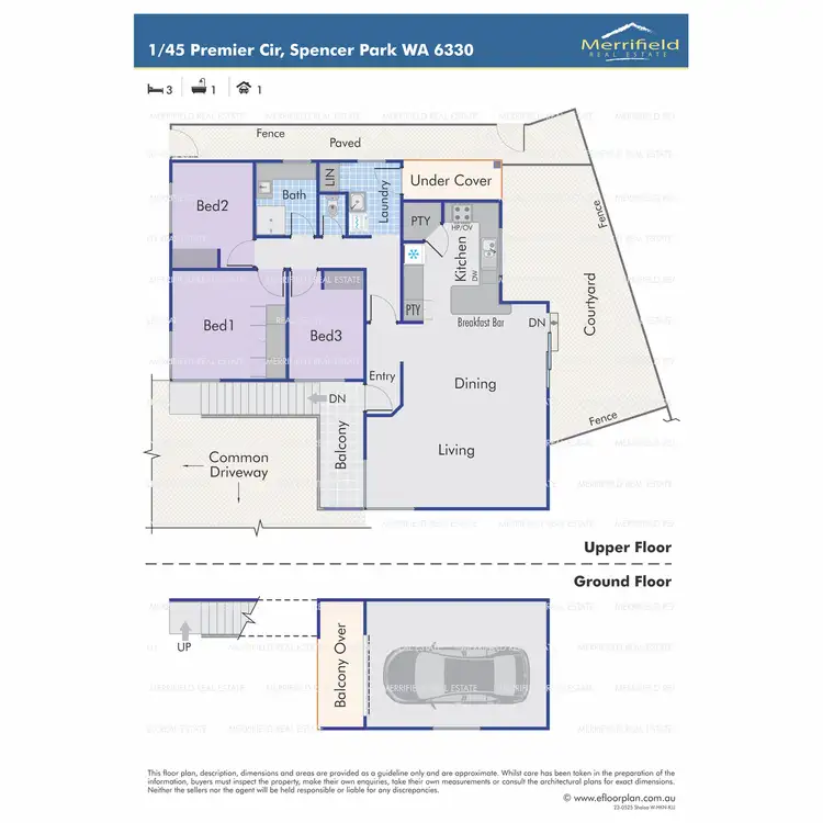 Floorplan of Homely unit listing, 1/45 Premier Circle, Spencer Park WA 6330