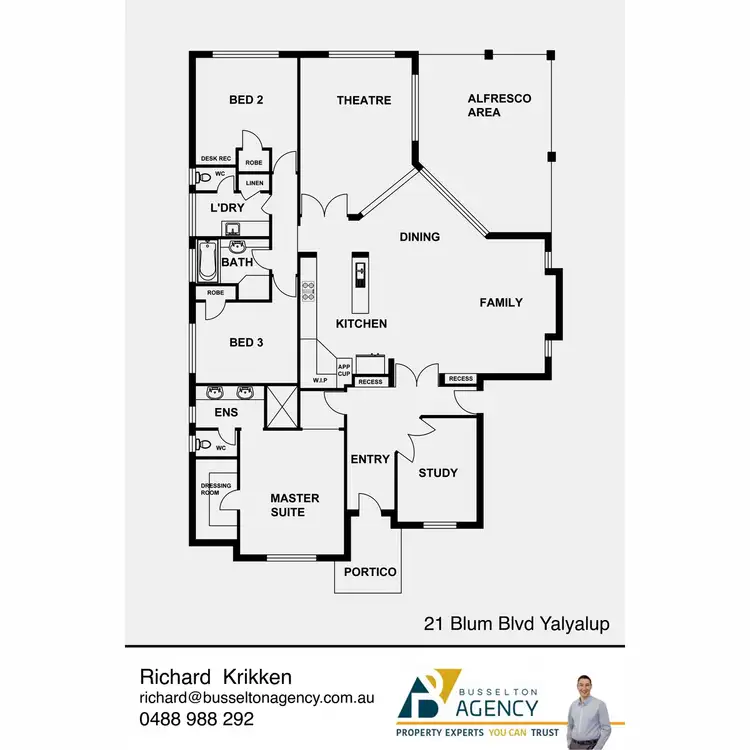 Floorplan of Homely house listing, 21 Blum Boulevard, Yalyalup WA 6280
