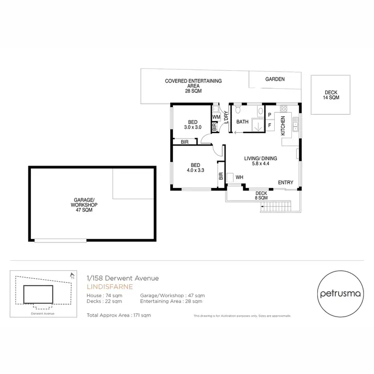 Floorplan of Homely house listing, 1/158 Derwent Avenue, Lindisfarne TAS 7015