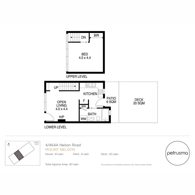 Floorplan of Homely unit listing, 4/464a Nelson Road, Mount Nelson TAS 7007