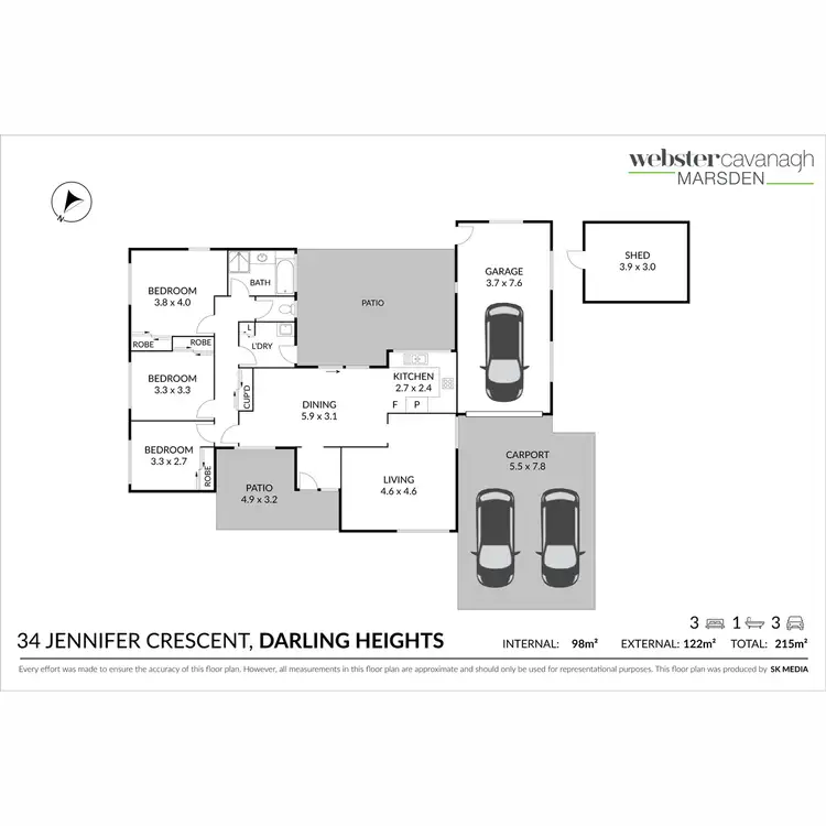 Floorplan of Homely house listing, 34 Jennifer Crescent, Darling Heights QLD 4350