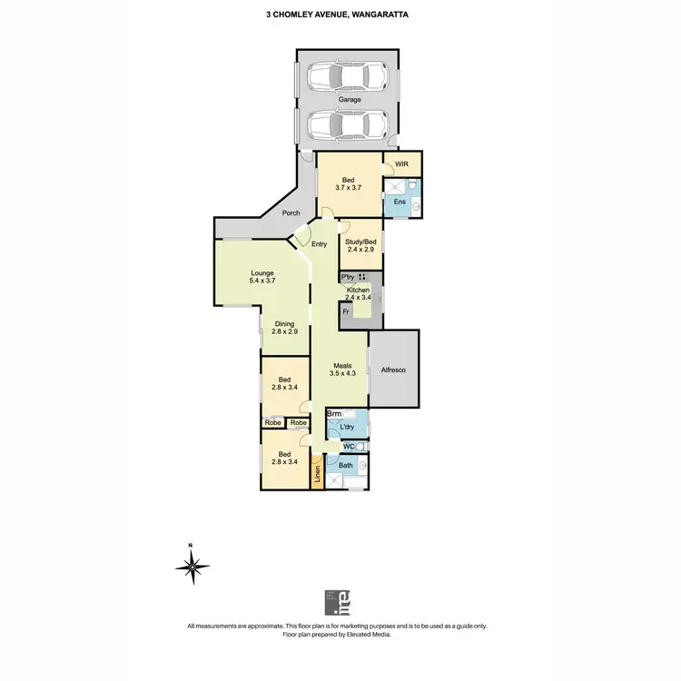 Floorplan of Homely house listing, 3 Chomley Avenue, Wangaratta VIC 3677