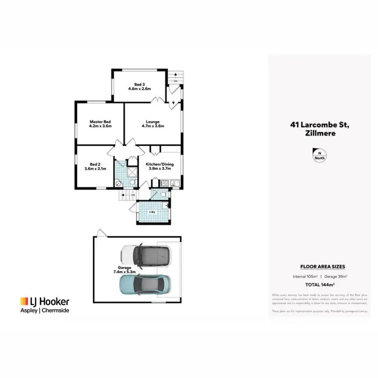 Floorplan of Homely house listing, 41 Larcombe Street, Zillmere QLD 4034