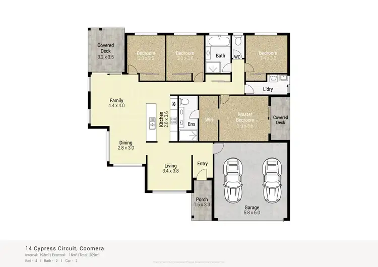Floorplan of Homely house listing, 14 Cypress Circuit, Coomera QLD 4209