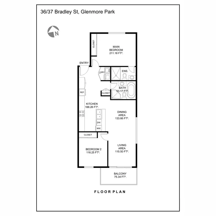 Floorplan of Homely apartment listing, 36/37 Bradley Street, Glenmore Park NSW 2745
