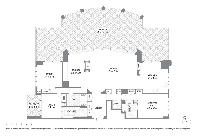 Floorplan of Homely apartment listing, 3401/68 Market Street, Sydney NSW 2000