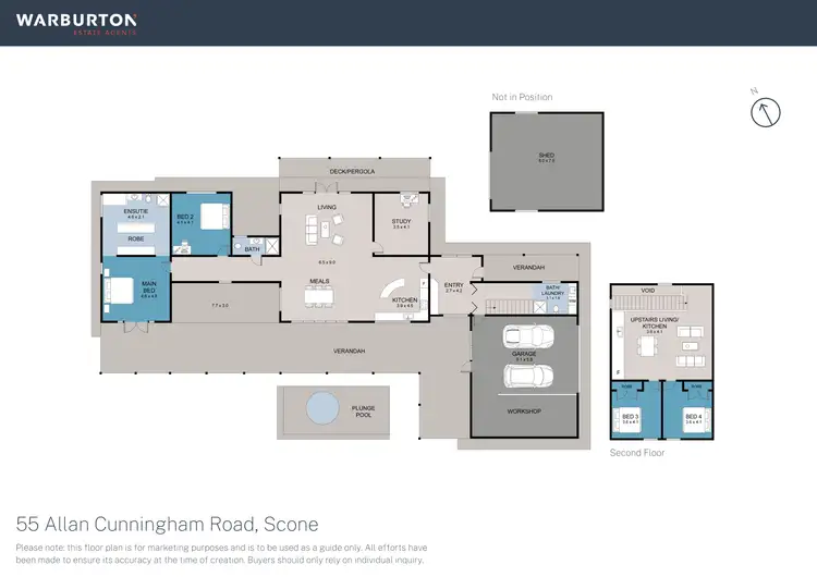 Floorplan of Homely rural property listing, 55 Allan Cunningham Road, Scone NSW 2337