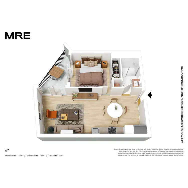 Floorplan of Homely apartment listing, 422/33 Blackwood Street, North Melbourne VIC 3051