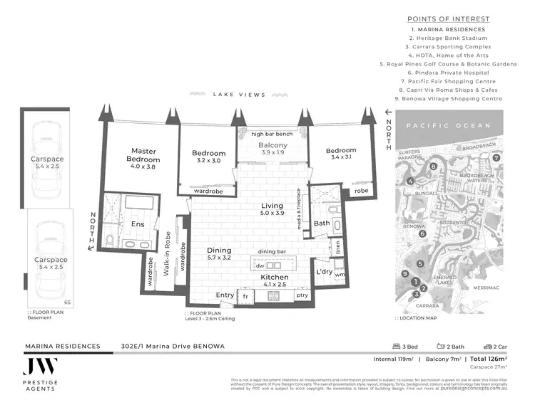 Floorplan of Homely apartment listing, 302E/1 Marina Drive, Benowa QLD 4217