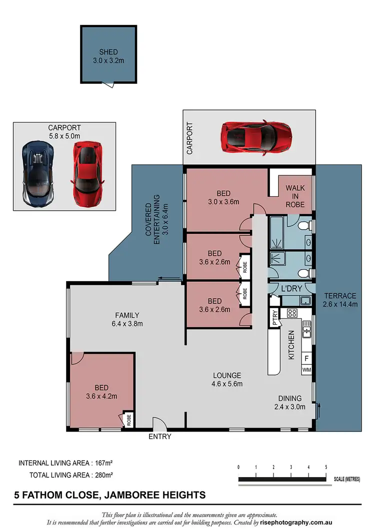 Floorplan of Homely house listing, 5 Fathom Close, Jamboree Heights QLD 4074