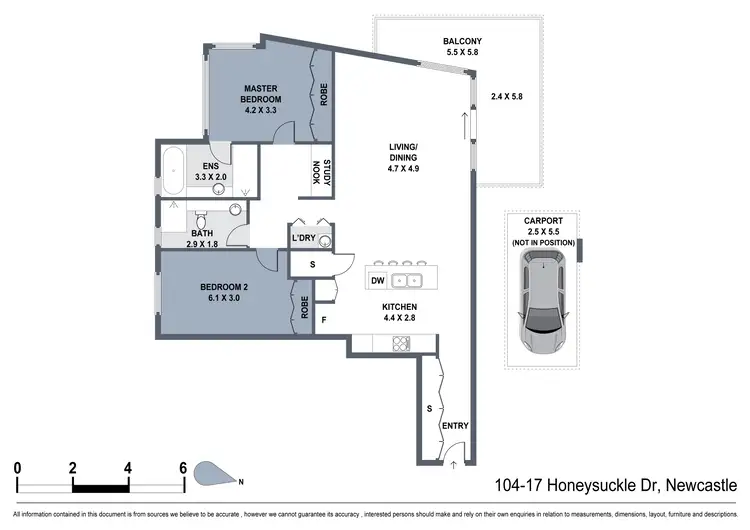 Floorplan of Homely apartment listing, 104/17 Honeysuckle Drive, Newcastle NSW 2300