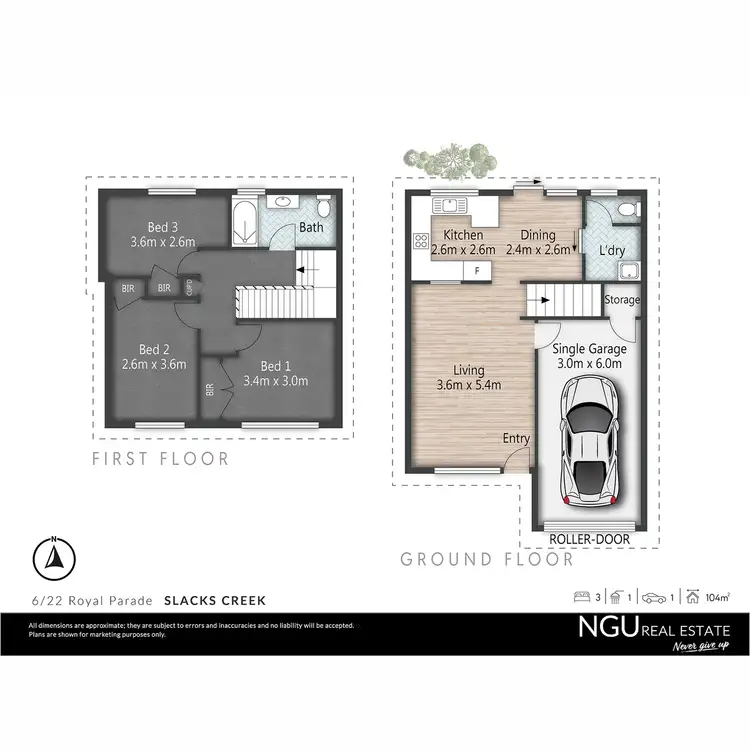 Floorplan of Homely townhouse listing, 1/22 Royal Parade, Slacks Creek QLD 4127