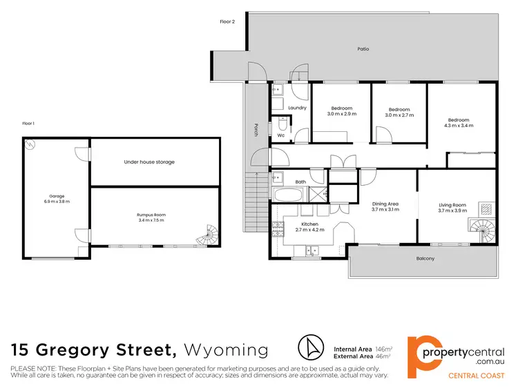 Floorplan of Homely house listing, 15 Gregory Street, Wyoming NSW 2250
