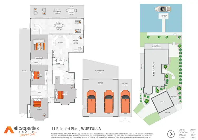 Floorplan of Homely house listing, 11 Rainbird Place, Wurtulla QLD 4575
