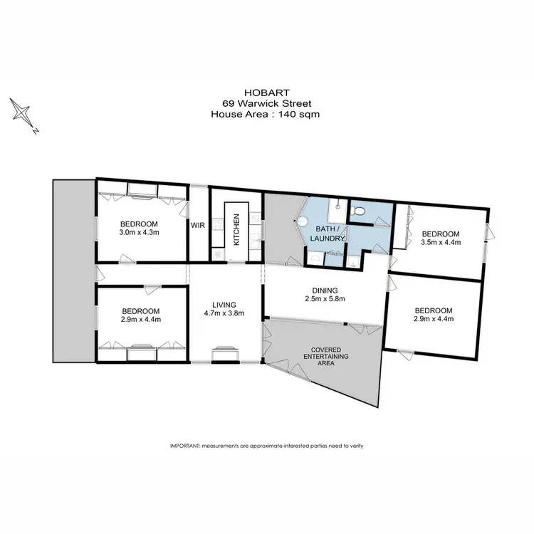 Floorplan of Homely house listing, 69 Warwick Street, Hobart TAS 7000